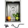SukrHdoe Lavello da incasso in acciaio inox 304, per camper, roulotte, camper, camper, lavello da incasso, 25 x 40 cm, colore nero