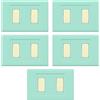 Electron CONFEZIONE DA 5 PLACCHE IN TECNOPOLIMERO, COMPATIBILE CON BTICINO MAGIC, 2 MODULI/POSTI DISTANZIATI, COLORE VERDE PASTELLO, SQUADRATE, RETTANGOLARI, DESIGN CLASSICO, PER INTERRUTTORI/PRESE