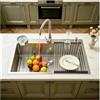 HZKSINNK Lavello da incasso in acciaio inox 304, 1 vasca, lavello da cucina spazzolato, grande bacino, 70 x 50 cm di profondità, fatto a mano, lavello multifunzione, con sifone, scarico