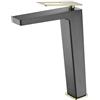 i-mex Imex Svezia - Rubinetto per lavabo con becco alto, colore: nero e oro BDC032-3NGOLD