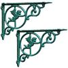 JAIOLUN123 Staffe per Mensole in Ferro Battuto Vintage 2 Pezzi,Staffa di Supporto ad Angolo Retto 90 ° Supporto per Mensola in Metallo Parete Stile Retrò,Per Cucina Camera da Letto Giardino Verde