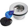 AQUADE Simplex - Valvola universale 1 1/2 per lavabo o lavello da cucina con tappo