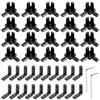 JiGiU 40 connettori per profilo in alluminio 2020, colore nero, con 20 supporti angolari a 3 vie + 20 angoli interni a forma di L per profilo di estrusione in alluminio da 20 x 20 mm, fessura da 6 mm