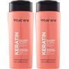 Vitalcare | Keratin - Balsamo Capelli Rinforzante, per Capelli Fragili e Stressati, con Cheratina e Arginina, Aiuta a Rigenerare e Proteggere la Fibra dei Capelli, 250 ml (Confezione da 2)