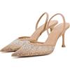 ATBELL Perla Gattino Tacchi per Le Donne Naso A Punta Mesh Strass Tacchi Sandali Trasparente PVC Stiletto Mid Tacco Medio per Abito da Sposa Abito da Sposa Pompe Scarpe