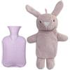 Dasellfa Borsa Dell'Acqua Calda Carino 500ml, Borsa Acqua Calda Peluche con Coperchio, Resistente e Antigoccia, Standard Britannico BS1970:2012, Regali di Natale e Inverno per Bambini (coniglio)