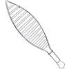 VKY Griglia per pesce 41,5 x 10 cm Fischgriller Cesto pesce Pinza Grill Grill Paletta Pesce titolare griglia con manico in legno acciaio cromato