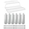 WELL GRILL Parti di ricambio per barbecue a gas EL Fuego Dayton 6/6+1 | Copertura per bruciatore in acciaio inox, tubo bruciatore, griglia da 69 cm, griglia scaldavivande, accessori per barbecue EL
