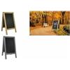SECURIT - Quadro su base bifacciale in legno di faggio Nature - ardesia per pennarello a gesso liquido - per ristorante, bar, caffè, negozio - 54,5 x 80 cm - Colori naturali