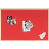 Bi-Office Bacheca Reversibile, Lavagna In Sughero e Feltro Rosso, Cornice In Legno, 60 x 40 cm