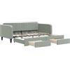 vidaXL Letto da giorno allungabile con cassetti grigio chiaro 90x190 cm velluto