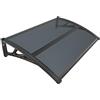 VOUNOT® Pensilina Tettoia per Porta Balcone Esterno, 120x80 cm, Tetto Policarbonato Alveolare Trasparente con Barra Centrale, Antracite