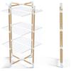VOUNOT® Stendibiancheria Verticale a Torre 3 Livelli, Modular 3 Stendino Salvaspazio con 4 Ruote per Interni o Esterni, Bianco