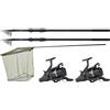JRC Jrc Defender Two Rod Combo Include 2 Canne da Carpa Jrc di Qualità, Retino per Campioni e Manico per Retino a Due Pezzi, È il Set-Up Completo per Carpe, Unisex, Nero