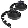 VOUNOT® Bordo Giardino Flessibile, Bordi Aiuole Plastica, con 60 Chiodi di Fissaggio, Lunghezza 20m, Altezza 5cm, Nero