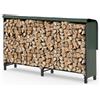 VOUNOT Legnaia da Esterno in Metallo, Ripiano per Legna da Ardere, Portalegna con Copertura Impermeabile, 200 x 116 x 36 cm, Verde
