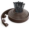VOUNOT® Bordo Giardino Flessibile, Bordi Aiuole Plastica, con 30 Chiodi di Fissaggio, Lunghezza 10m, Altezza 5cm, Marrone