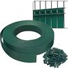 VOUNOT® Strisce di Protezione in PVC per Recinzioni da Giardino e Recinzioni a Doppia Asta 75m x 4.7cm, Strisce Frangivista in PVC con 150 Clip di Fissaggio, Verde