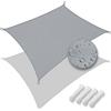 VOUNOT® Vela Ombreggiante Rettangolare 3x4 m, Tenda da Sole per Esterno, Impermeabile Protezione UV, Tenda a Vela per Giardino, Balcone, Terrazza, Grigio