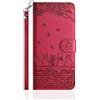 Butnyeoe Cover per Huawei P30 Lite/P30 Lite New Edition Libro,Gatti/Fiori Custodia,PU Pelle Protettiva Portafoglio Flip Wallet Case Con Slot per Schede e Magnetica Supporto,Rosso