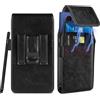 Miimall Custodia per Samsung Galaxy Z Fold 7/6/5/4/3 con pennino capacitivo, 2 porta carte integrate, custodia in pelle premium, custodia protettiva a 360 gradi con clip da cintura per Galaxy Z Fold 7