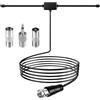 suuosl Antenna radio FM DAB, 75 Ohm, antenna dipolare con cavo coassiale da 3 m e spina F per una ricezione cristallina, migliora il suono HiFi su ricevitore stereo e amplificatore AV, per home theater