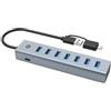 CONCEPTRONIC HUBBIES21GP - Hub USB 3.0 a 7 porte con alimentatore, 5 Gbps, USB-A x 7