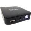 Yangshe Caricabatteria esterno per telefono, con 4 batterie AA con porta USB e torcia (nero, 1 pezzo)