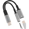 Kefiany USB C a 3.5mm Cuffie Adapter Aux Cavo per Apple iPhone 15 per iPad compatibile per Samsung Audio Tipo Auricolari Microfono Ricarica Sdoppiatore Dongle Caricabatteria Headphone Accessori tp-DZBZB