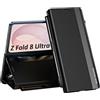 YUCSYUE Cover per Samsung Galaxy Z Fold 8 Ultra 5G con la S Pen Flip Case (nero) | Custodia a libro in pelle di alta qualità con chiusura magnetica a 360 Full Body antiurto