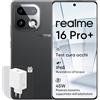 realme 16 Pro+ 5G Smartphone, 12+512GB, Dual SIM, Funzioni AI, Ricarica 80W, Batteria 7000mAh, Display Curvo 6,8 144Hz, Obiettivo Ritratto 50MP, Fotocamera 200MP OIS, Grigio(con Adattatore)