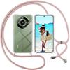 ISOI Cover con Cordino per Realme 11 Pro/11 Pro+/11 Pro Plus 5G, Custodia Trasparente con Collana Tracolla Laccio Collo Ultra Sottile Morbido TPU Silicone Antiurto AntiGraffio Antiscivolo Case, Rosa