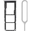 Generic iReplaceParts - Vassoio SIM di ricambio compatibile con Samsung Galaxy A03 Core (SM-A032F) Dual Sim Holder Slot Guarnizione in gomma con strumento di espulsione vassoio SIM (nero)
