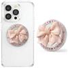 EPMOCN Supporto per telefono magnetico con fiocco rosa, impugnatura e base pieghevole, compatibile con smartphone, iPad e lettore Kindle