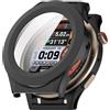 BoerHang Cover Compatibile con Amazfit Cheetah Round, Custodia Anti-collisione in PC Rigido + Pellicola Protettiva in Vetro Temperato, Cover Compatibile con Amazfit Cheetah Round.(Nero)