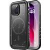 SPORTLINK Cover per iPhone 15 Pro Max Impermeabile 360 Antiurto, Nero/Mag | Militare Protettiva Rugged Resistente Custodia Antipolvere Subacquea IP68 Waterproof, Fotocamera/Schermo Doppia Protezione