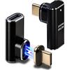 blicadijo 2 adattatori magnetici USB C 240 W 80 Gbps 8K USB-C 24 pin, tipo C 90 gradi, ricarica rapida e trasferimento dati per laptop, tablet, telefono