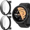 Blueshaweu Cover protettiva compatibile con SUUNTO Nautic S Smartwatch, custodia rigida per PC con protezione dello schermo in vetro temperato,compatibile per SUUNTO Nautic S (Nero+Nero)