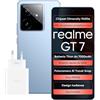 realme GT 7 Smartphone 12+512GB, Display AMOLED 6,8, Chip Dimensity 9400e, Fotocamera 50MP, Batteria Titan 7000mAh, Doppia SIM 5G, Colore Blu, Adattatore compreso