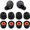 Miruchertter 4 paia di gommini di ricambio per auricolari, 1000 x M5, in silicone, compatibili con Sony WF-1000XM5, WF-1000XM4, in morbido silicone (nero, S)