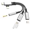 HOYULLI Adattatore USB C OTG USB C a jack Lightning AUX cuffie per iPhone 17 16 15 14 13 Pro Max compatibile con Samsung Galaxy S25 S24 Ultra per Apple Splitter Audio Type C 3,5 mm Jack DAC femmina cavo di