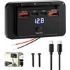 Joynine Presa USB per auto, 12 V, 76 W, da incasso, con display LED, per camper, autobus