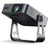 VOPLLS Mini videoproiettore 4K, [App ufficialmente certificata e ultrasottile] VOPLLS 30000 lumen Auto Focus/Keystone Proiettore Video, FHD 1080P Retroproiettore portatile WiFi Bluetooth/Home Cinema/Phone