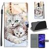 TOMYOU Cover per Huawei Mate 20 Lite, due gatti | Antiurto Protettiva Portafoglio, Slot per Schede, Magnetica, Custodia in Pelle PU, Libro Flip,Funzione Stand