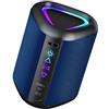 aowoka Cassa Bluetooth Portatili Senza Fili con Luce Led, Bluetooth 5.4, 24 Ore, Altoparlante Bluetooth Bassi Potente, Impermeabile IPX7, Speaker da Esterno per Viaggi, Sport, Feste, Ciclismo (Blu)