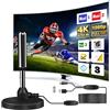 Bxgolkgd Antenna Tv Interna Amplificata Potente, 2026 Nuova Antenna Tv Interna, 500 Chilometri Di Ricezione A Lungo Raggio Con 360 Gradi Di Spazio Morto