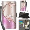 PHINIENLAND Cover per Google Pixel 7 Pro PU Pelle Custodia Flip Rosa