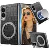 Fofvccv Custodia per Samsung Galaxy Z Fold 8 con Magnetico Anello EYZ Nero | Supporto Girevole Pieghevole 360° in Metallo, Protezione Della Cerniera Custodia Sottile Antiurto per Samsung Galaxy Z Fold8