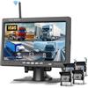 Hikity 4 * 1080P Wireless Telecamera Retromarcia Con Monitor IPS 7'' Kit | IP68 Impermeabile Telecamere Posteriore Avviso di Angolo Cieco Visione Notturna Telecamere per Auto Camion Camper 12V-36V