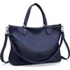 befen Borsa a tracolla in vera pelle morbida per donne, borse a tracolla da donna in pelle con manici superiori, Blu navy, Medium